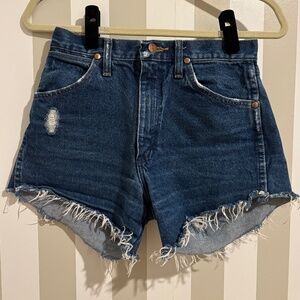 High-Waisted Wrangler Reworked Denim Cutoff Shorts